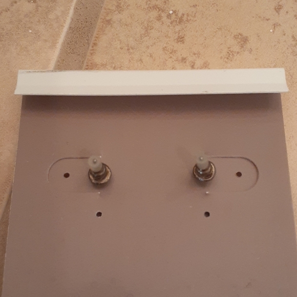 Silver Triangle Statement Earrings - Picture 3 of 3